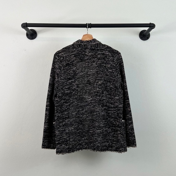 NWT Maxi Studio Shawl Collar Tweed Open Front Cardigan Sweater - Picture 6 of 7